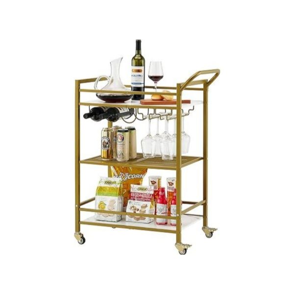 3-Tier Bar Mobile Bar Serving Cart For Cheap