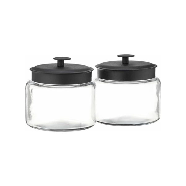 Set of 2 Montana Glass Jars with Fresh Sealed Lids (64 oz) Cheap