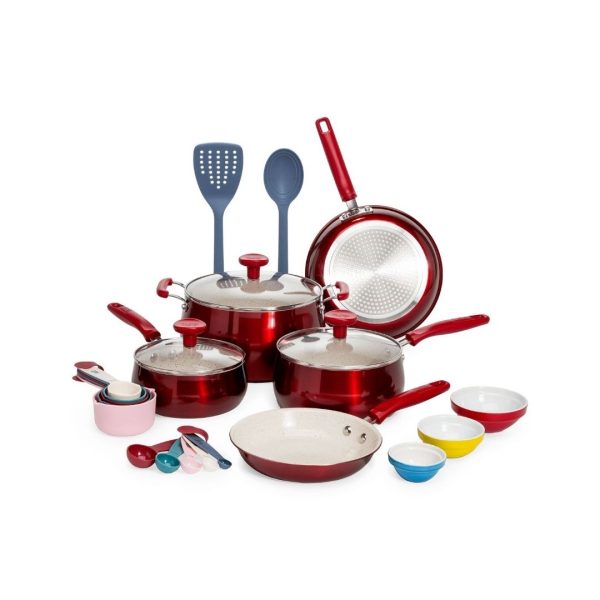 Ceramic 23 Piece Non-Stick Aluminum Cookware Set For Sale