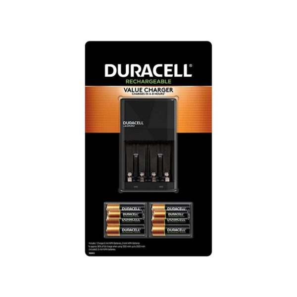 Duracell Battery Charger with 6 AA and 2 AAA Pre-Charged Rechargeable Batteries Sale